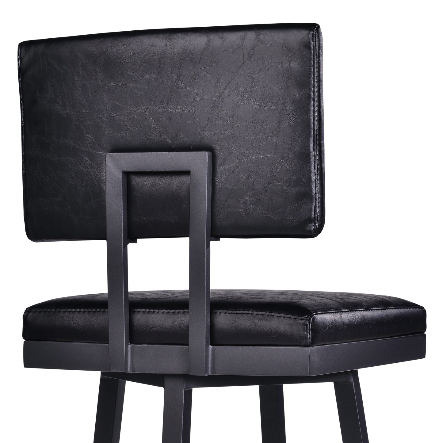 26" Black Iron Swivel Counter Height Bar Chair - Homeroots - Flyclothing LLC