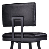 26" Black Iron Swivel Counter Height Bar Chair - Homeroots - Flyclothing LLC