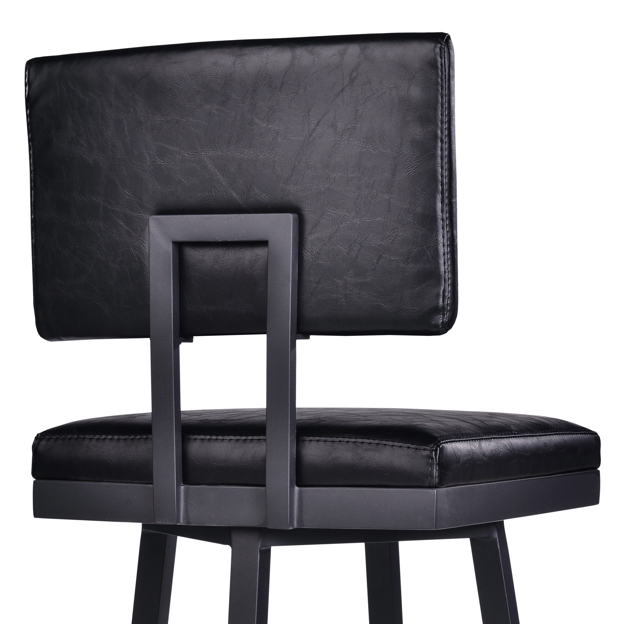 26" Black Iron Swivel Counter Height Bar Chair - Homeroots - Flyclothing LLC