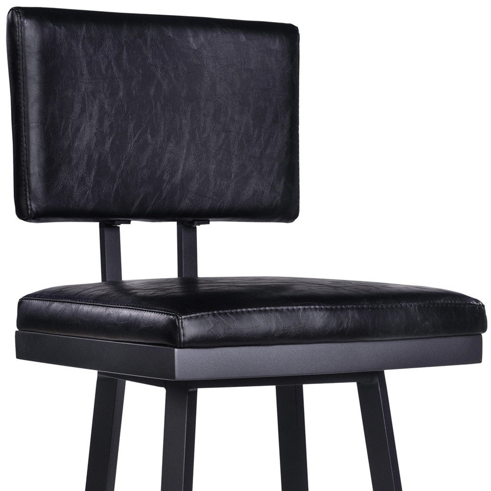 26" Black Iron Swivel Counter Height Bar Chair - Homeroots - Flyclothing LLC
