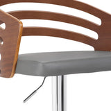 25" Gray And Silver Iron Swivel Low Back Adjustable Height Bar Chair - Homeroots - Flyclothing LLC