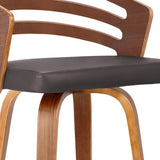 26" Brown Iron Swivel Low Back Counter Height Bar Chair - Homeroots - Flyclothing LLC