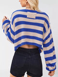 Striped Dropped Shoulder Sweater - Trendsi - Flyclothing LLC