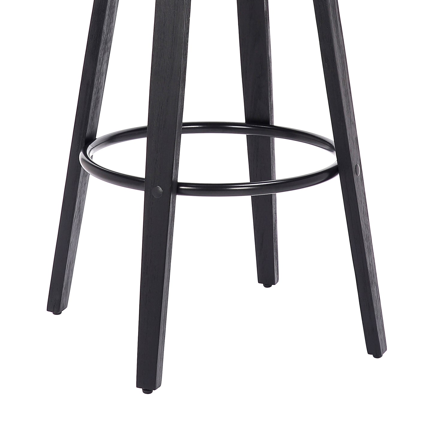 29" Gray And Black Solid Wood Swivel Backless Bar Height Bar Chair - Homeroots - Flyclothing LLC