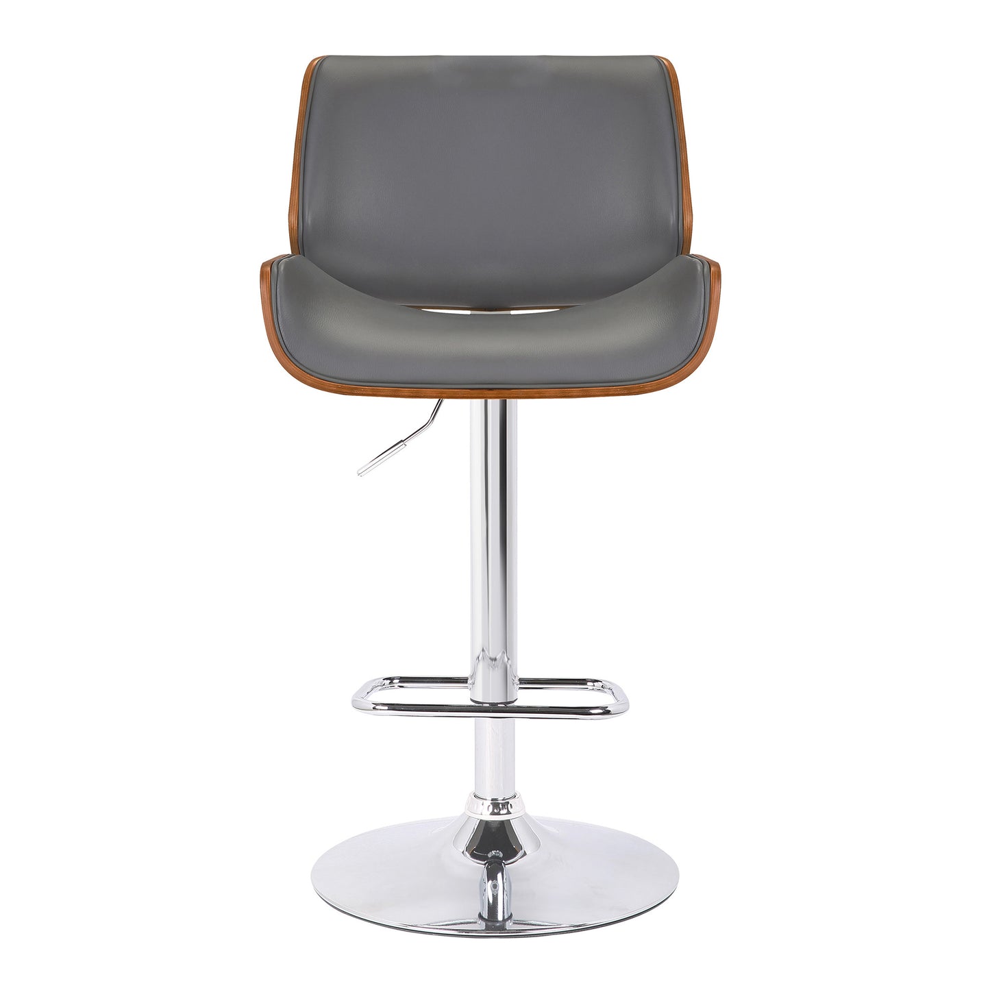 24" Gray And Silver Iron Swivel Low Back Adjustable Height Bar Chair - Homeroots - Flyclothing LLC