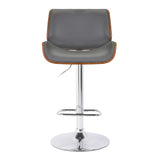 24" Gray And Silver Iron Swivel Low Back Adjustable Height Bar Chair - Homeroots - Flyclothing LLC