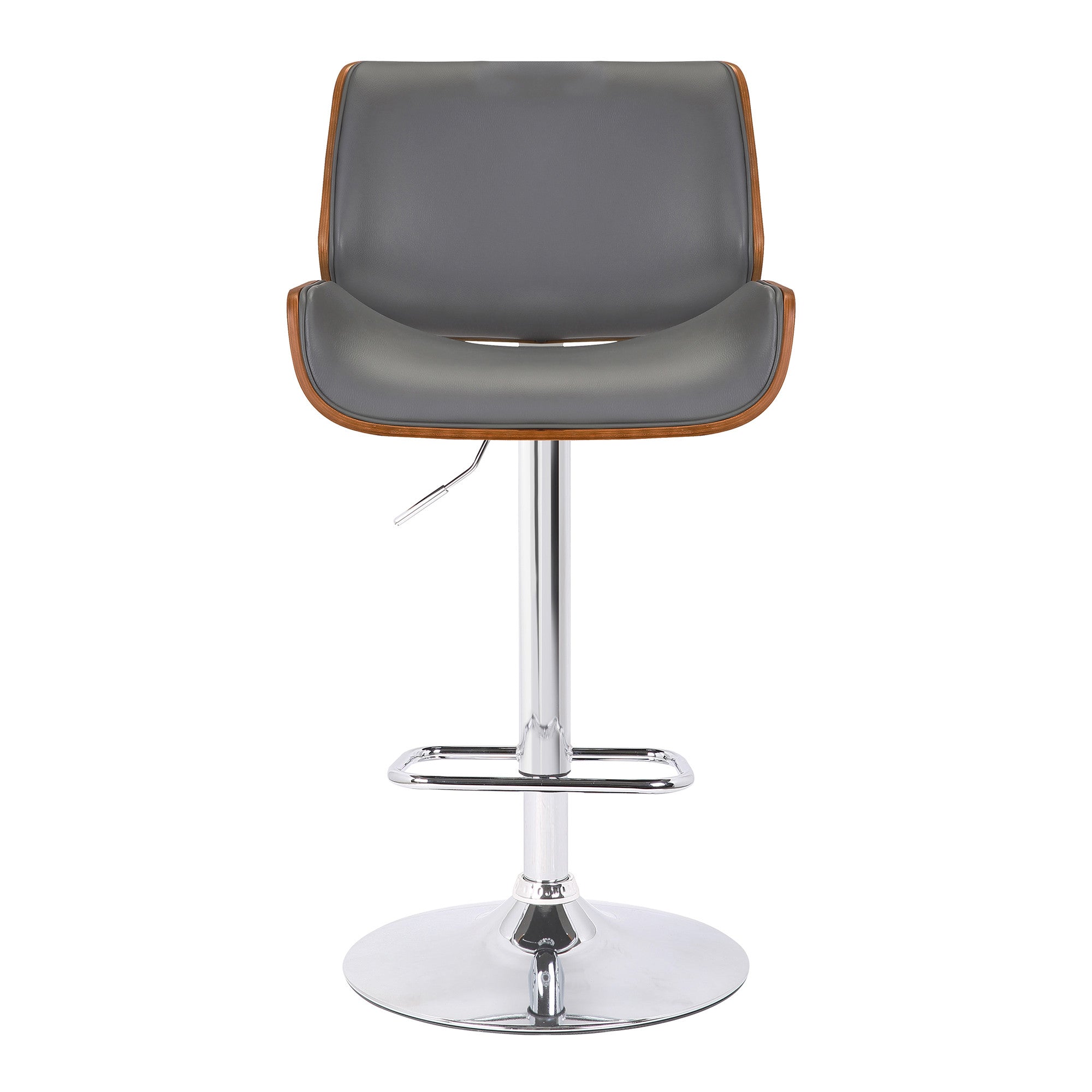 24" Gray And Silver Iron Swivel Low Back Adjustable Height Bar Chair - Homeroots - Flyclothing LLC