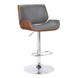 24" Gray And Silver Iron Swivel Low Back Adjustable Height Bar Chair - Homeroots - Flyclothing LLC