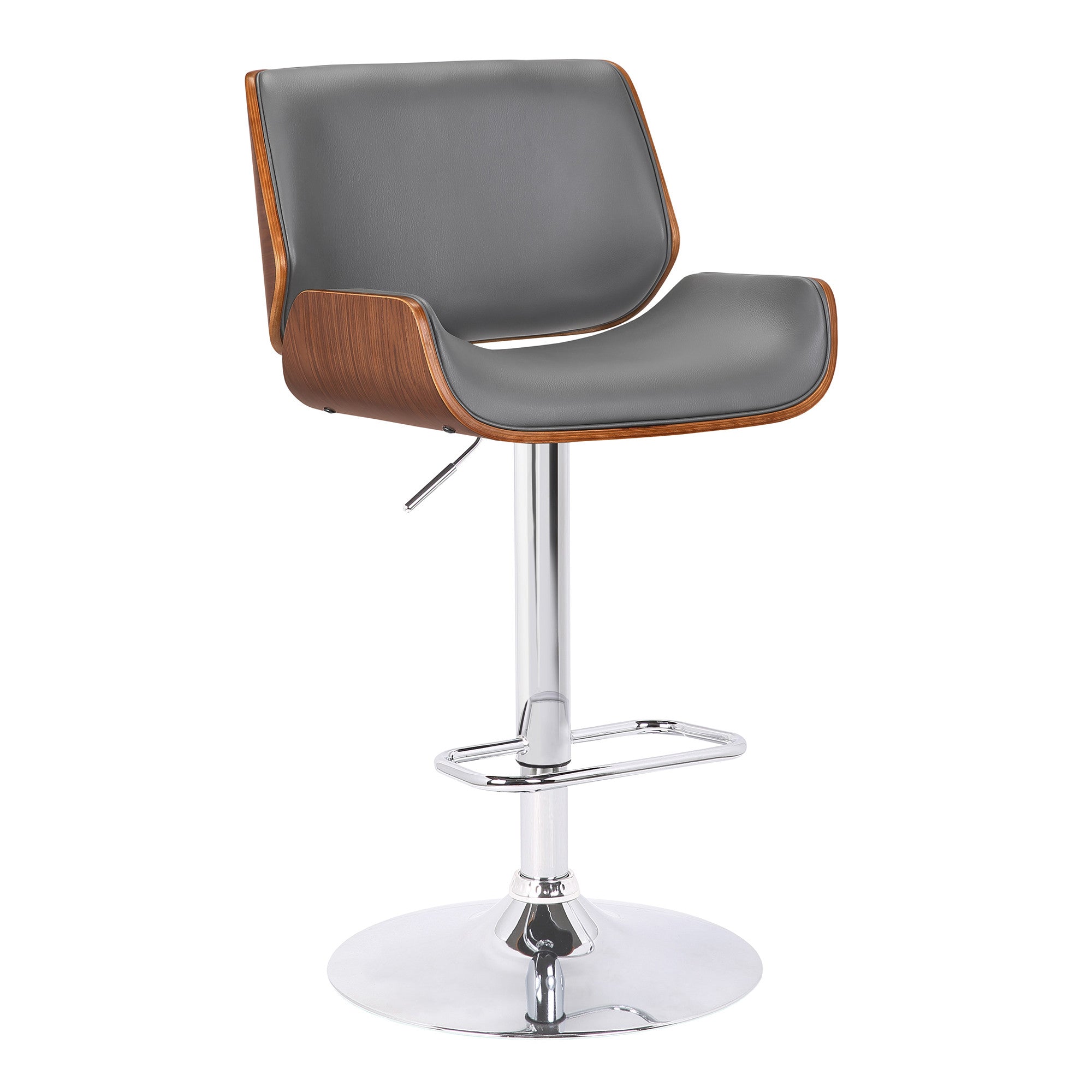 24" Gray And Silver Iron Swivel Low Back Adjustable Height Bar Chair - Homeroots - Flyclothing LLC