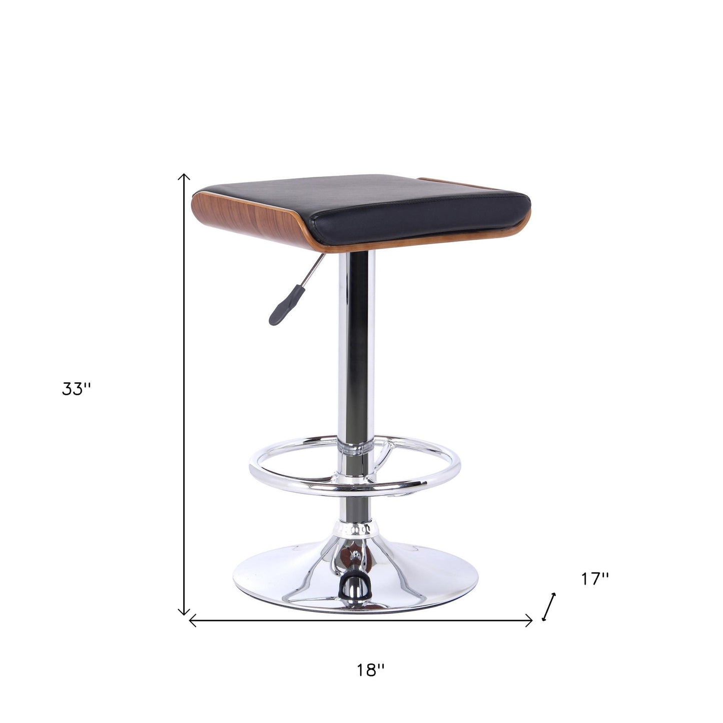 24" Black And Silver Iron Backless Adjustable Height Bar Chair - Homeroots - Flyclothing LLC