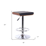 24" Black And Silver Iron Backless Adjustable Height Bar Chair - Homeroots