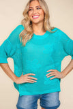 Haptics Floral Crochet Side Slit Knit Top - Trendsi - Flyclothing LLC