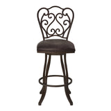 26" Espresso Iron Swivel Counter Height Bar Chair - Homeroots - Flyclothing LLC