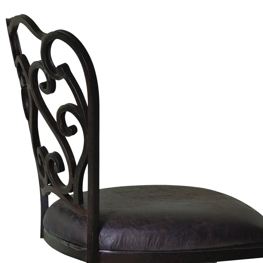 26" Espresso Iron Swivel Counter Height Bar Chair - Homeroots - Flyclothing LLC