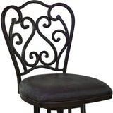 26" Espresso Iron Swivel Counter Height Bar Chair - Homeroots - Flyclothing LLC