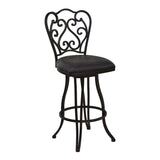 30" Espresso Iron Swivel Bar Height Bar Chair - Homeroots