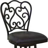 30" Espresso Iron Swivel Bar Height Bar Chair - Homeroots - Flyclothing LLC
