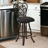 30" Espresso Iron Swivel Bar Height Bar Chair - Homeroots - Flyclothing LLC
