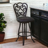 30" Espresso Iron Swivel Bar Height Bar Chair - Homeroots - Flyclothing LLC