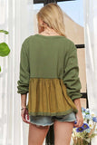 ADORA Mineral Washed Babydoll Tunic Top - Trendsi - Flyclothing LLC