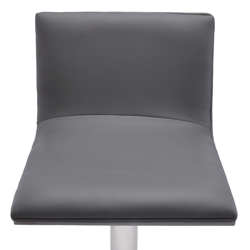 21" Gray And Silver Iron Swivel Backless Adjustable Height Bar Chair - Homeroots - Flyclothing LLC