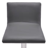 21" Gray And Silver Iron Swivel Backless Adjustable Height Bar Chair - Homeroots