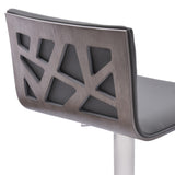 21" Gray And Silver Iron Swivel Backless Adjustable Height Bar Chair - Homeroots - Flyclothing LLC