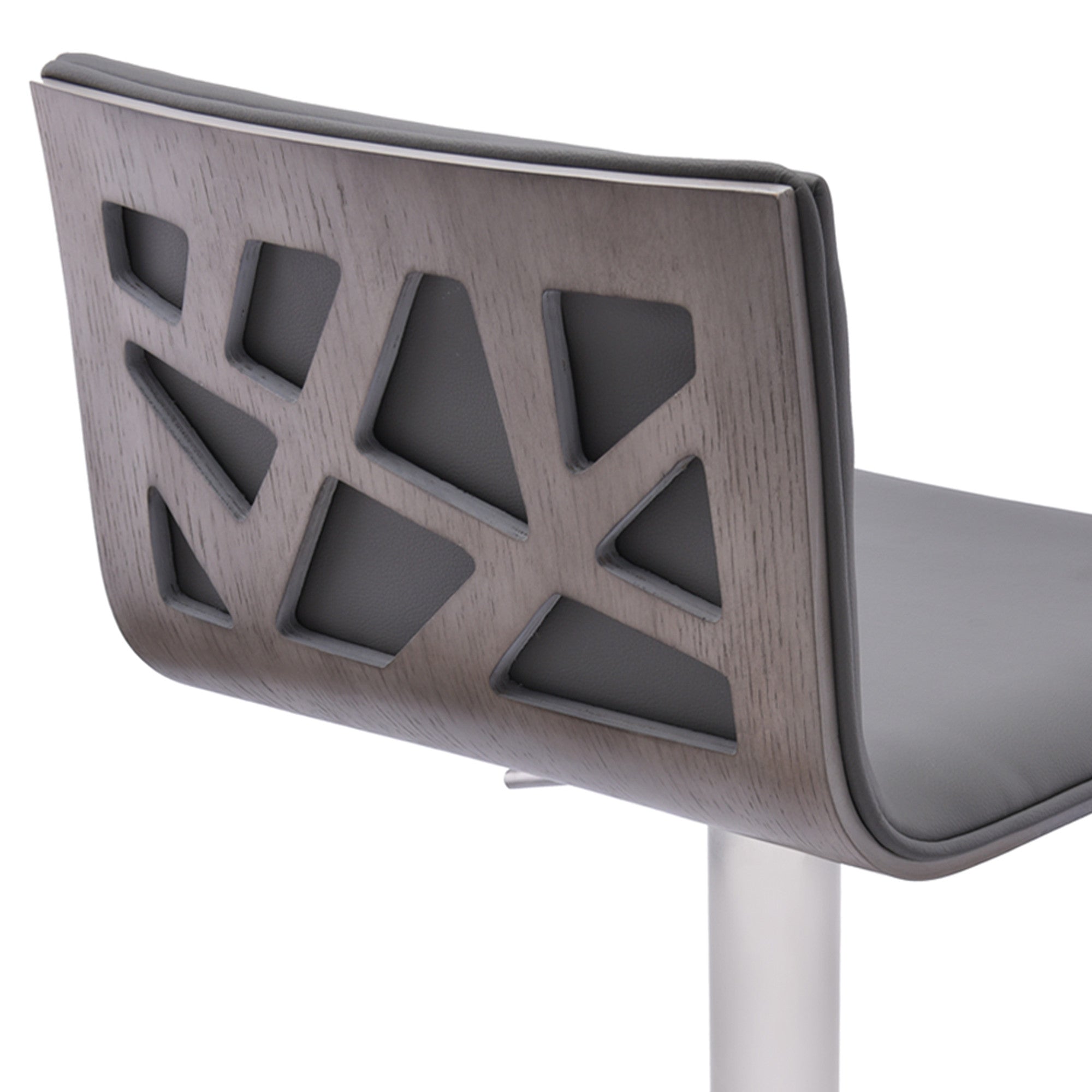 21" Gray And Silver Iron Swivel Backless Adjustable Height Bar Chair - Homeroots - Flyclothing LLC