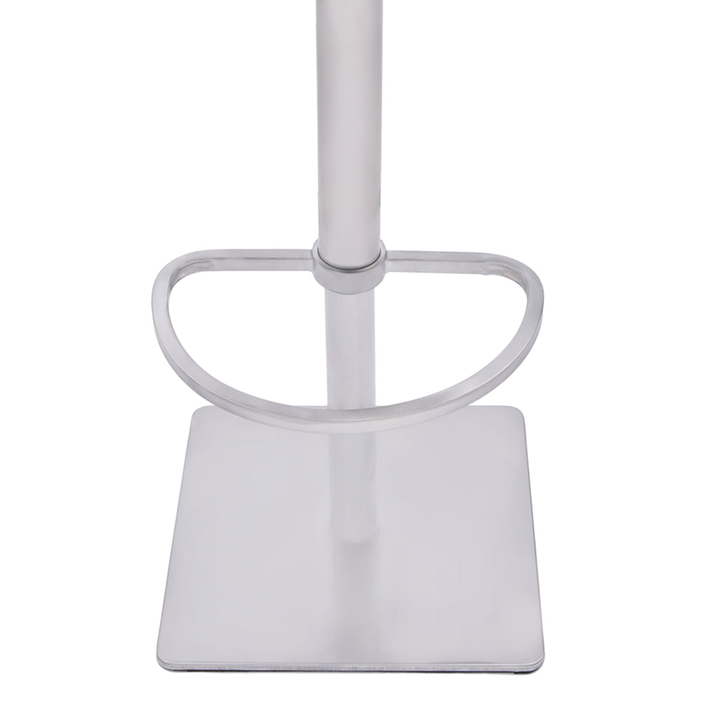 21" Gray And Silver Iron Swivel Backless Adjustable Height Bar Chair - Homeroots - Flyclothing LLC