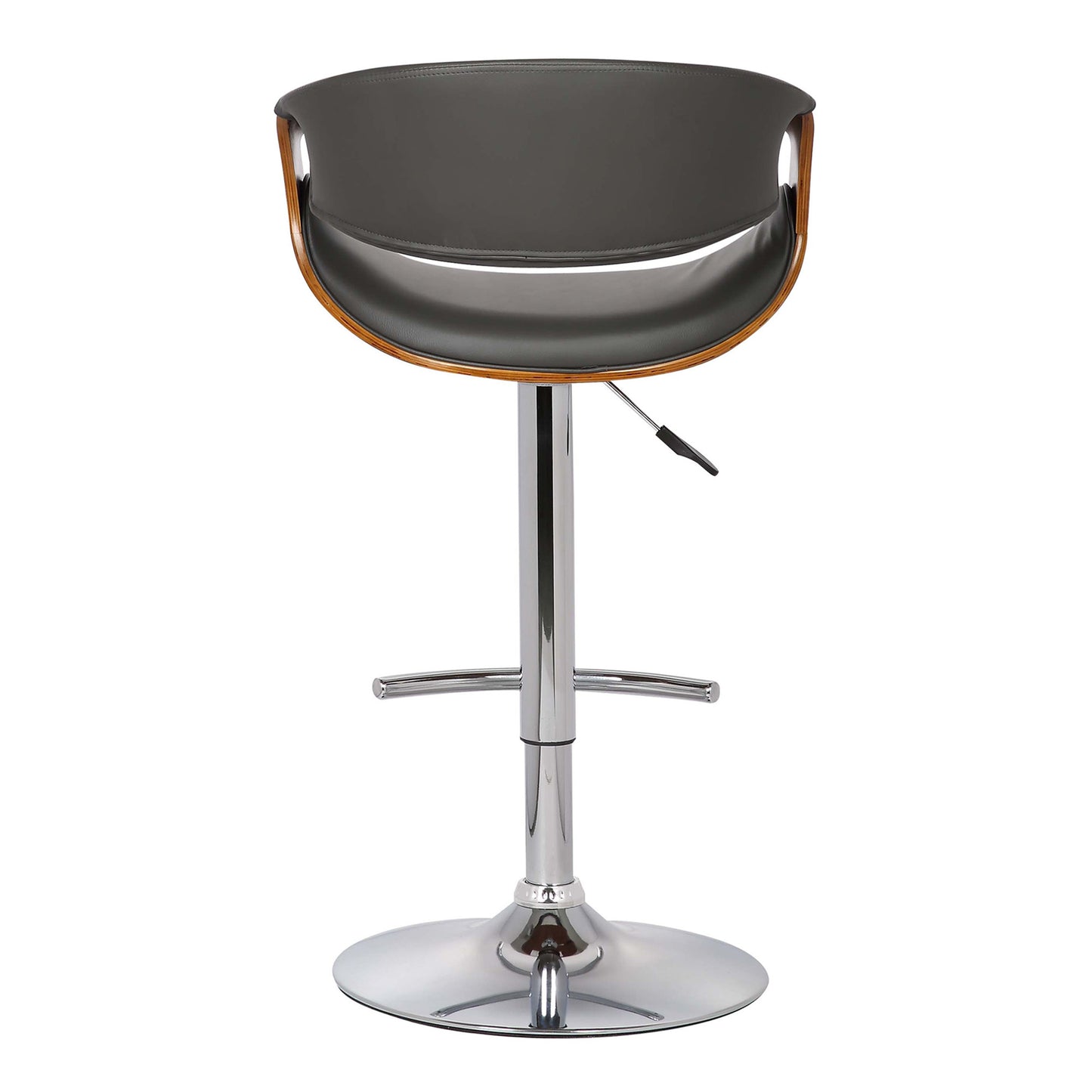 24" Gray And Silver Solid Wood Swivel Low Back Adjustable Height Bar Chair - Homeroots - Flyclothing LLC