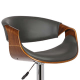 24" Gray And Silver Solid Wood Swivel Low Back Adjustable Height Bar Chair - Homeroots - Flyclothing LLC