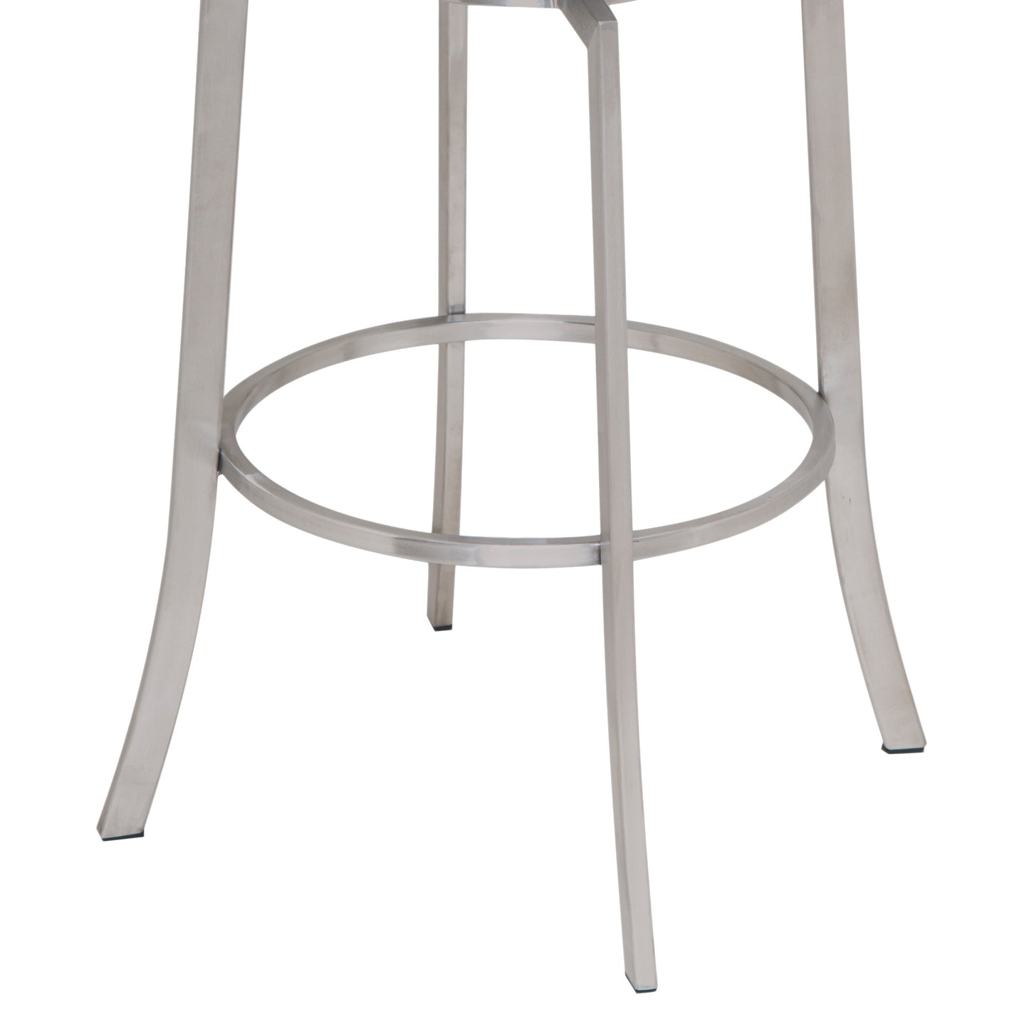 26" Gray And Silver Faux Leather And Iron Swivel Low Back Counter Height Bar Chair - Homeroots - Flyclothing LLC