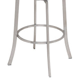 26" Gray And Silver Faux Leather And Iron Swivel Low Back Counter Height Bar Chair - Homeroots - Flyclothing LLC