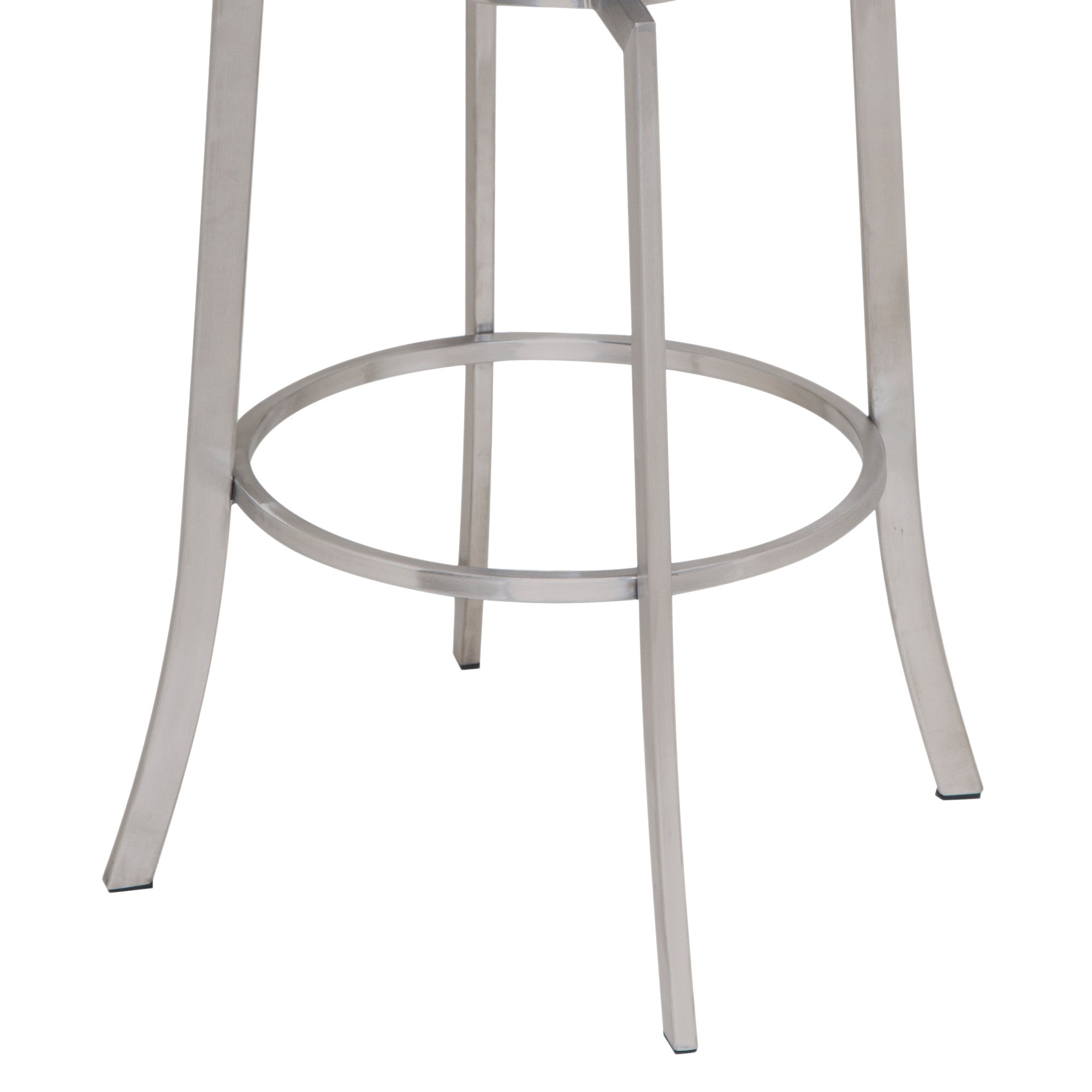 26" Gray And Silver Faux Leather And Iron Swivel Low Back Counter Height Bar Chair - Homeroots - Flyclothing LLC