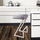 26" Gray And Silver Iron Backless Counter Height Bar Chair - Homeroots - Flyclothing LLC