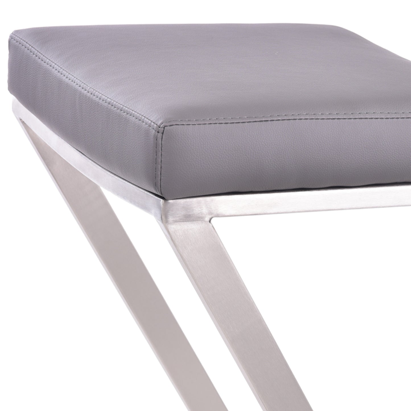26" Gray And Silver Iron Backless Counter Height Bar Chair - Homeroots - Flyclothing LLC