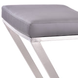 26" Gray And Silver Iron Backless Counter Height Bar Chair - Homeroots - Flyclothing LLC