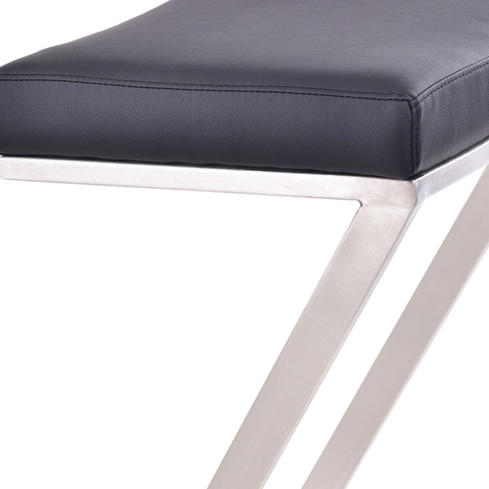 26" Gray And Silver Iron Backless Counter Height Bar Chair - Homeroots - Flyclothing LLC