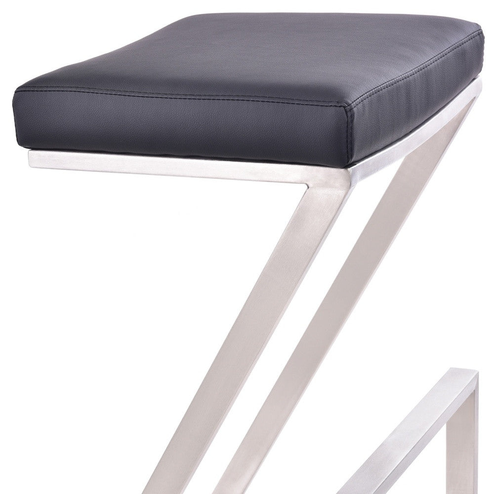 26" Gray And Silver Iron Backless Counter Height Bar Chair - Homeroots - Flyclothing LLC