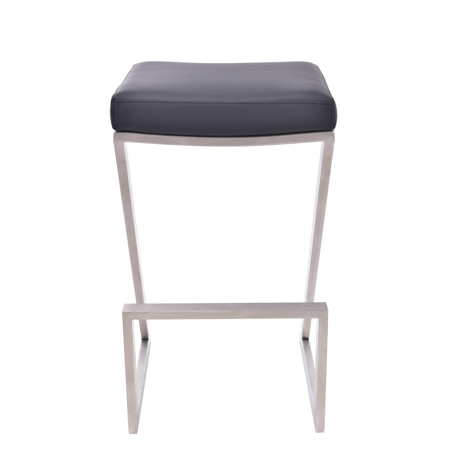 26" Gray And Silver Iron Backless Counter Height Bar Chair - Homeroots - Flyclothing LLC