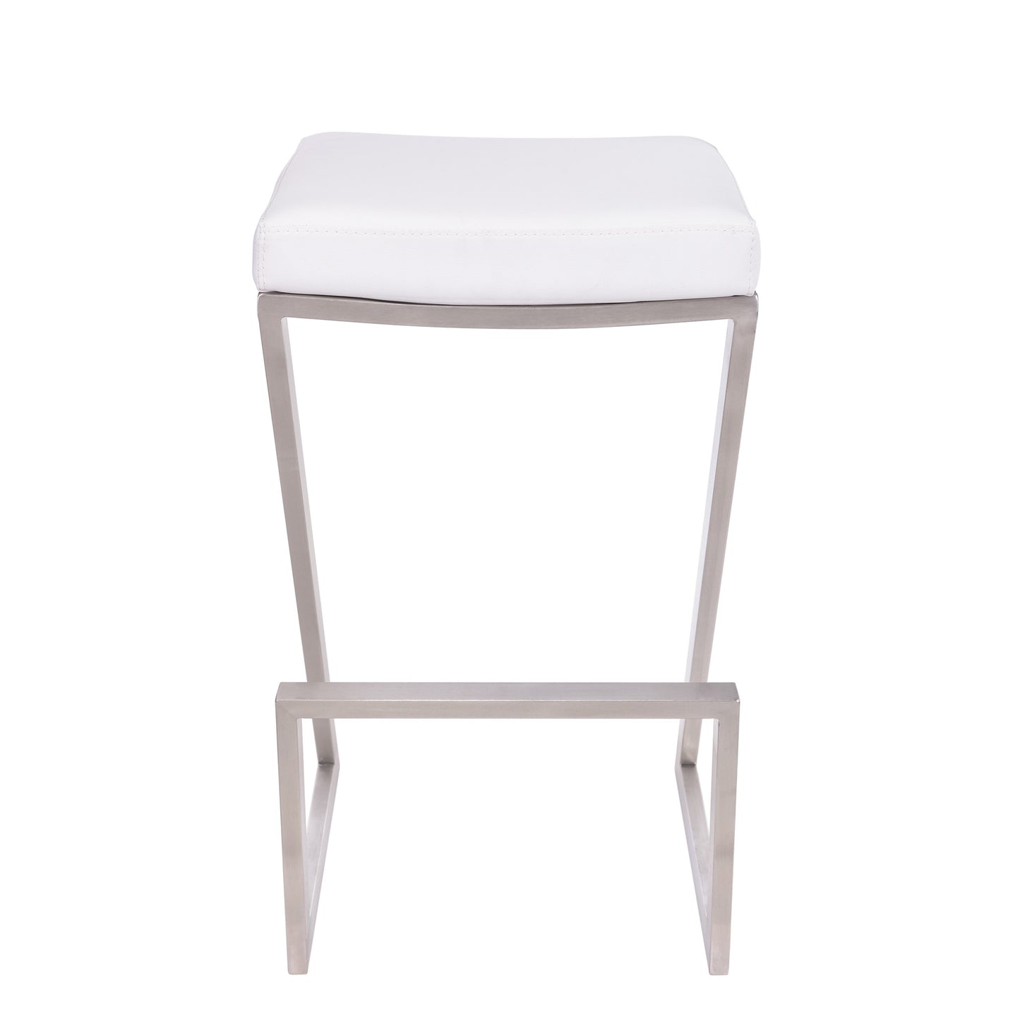 26" White And Silver Iron Backless Counter Height Bar Chair - Homeroots - Flyclothing LLC