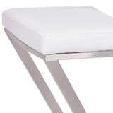 26" White And Silver Iron Backless Counter Height Bar Chair - Homeroots - Flyclothing LLC