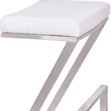 26" White And Silver Iron Backless Counter Height Bar Chair - Homeroots - Flyclothing LLC