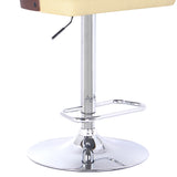 24" Cream And Silver Faux Leather And Iron Low Back Adjustable Height Bar Chair - Homeroots - Flyclothing LLC