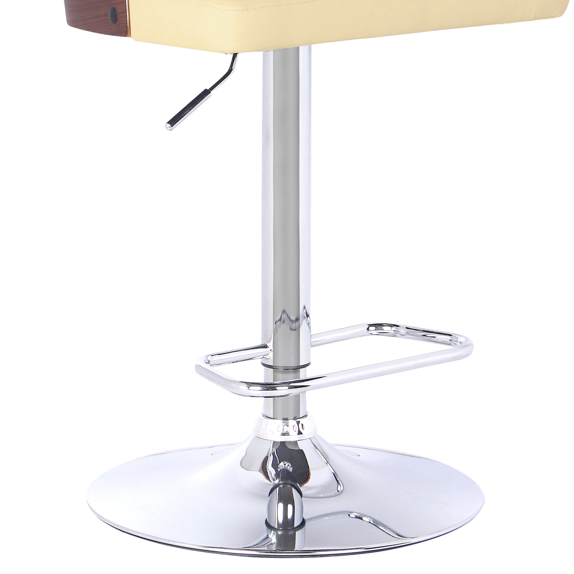 24" Cream And Silver Faux Leather And Iron Low Back Adjustable Height Bar Chair - Homeroots - Flyclothing LLC