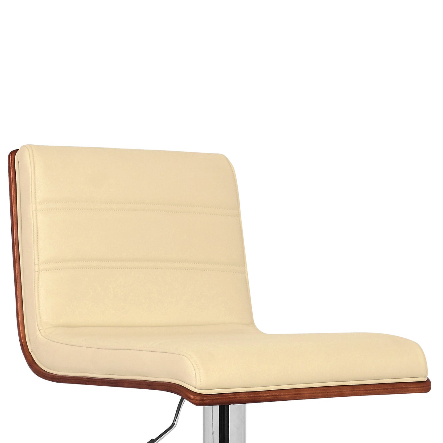 23" Cream And Silver Iron Swivel Low Back Adjustable Height Bar Chair - Homeroots - Flyclothing LLC