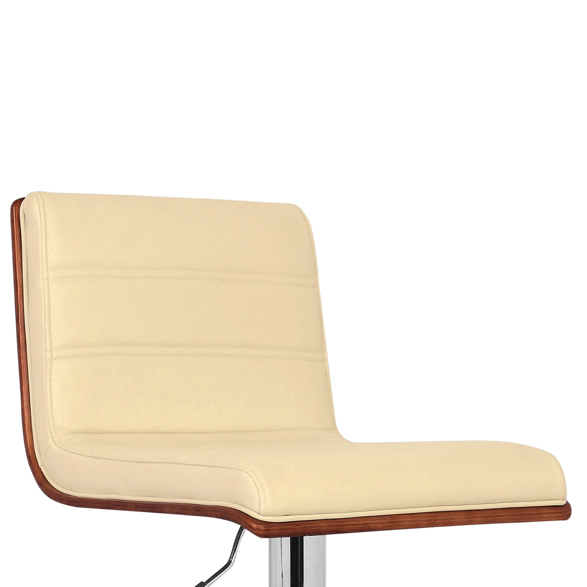 23" Cream And Silver Iron Swivel Low Back Adjustable Height Bar Chair - Homeroots - Flyclothing LLC
