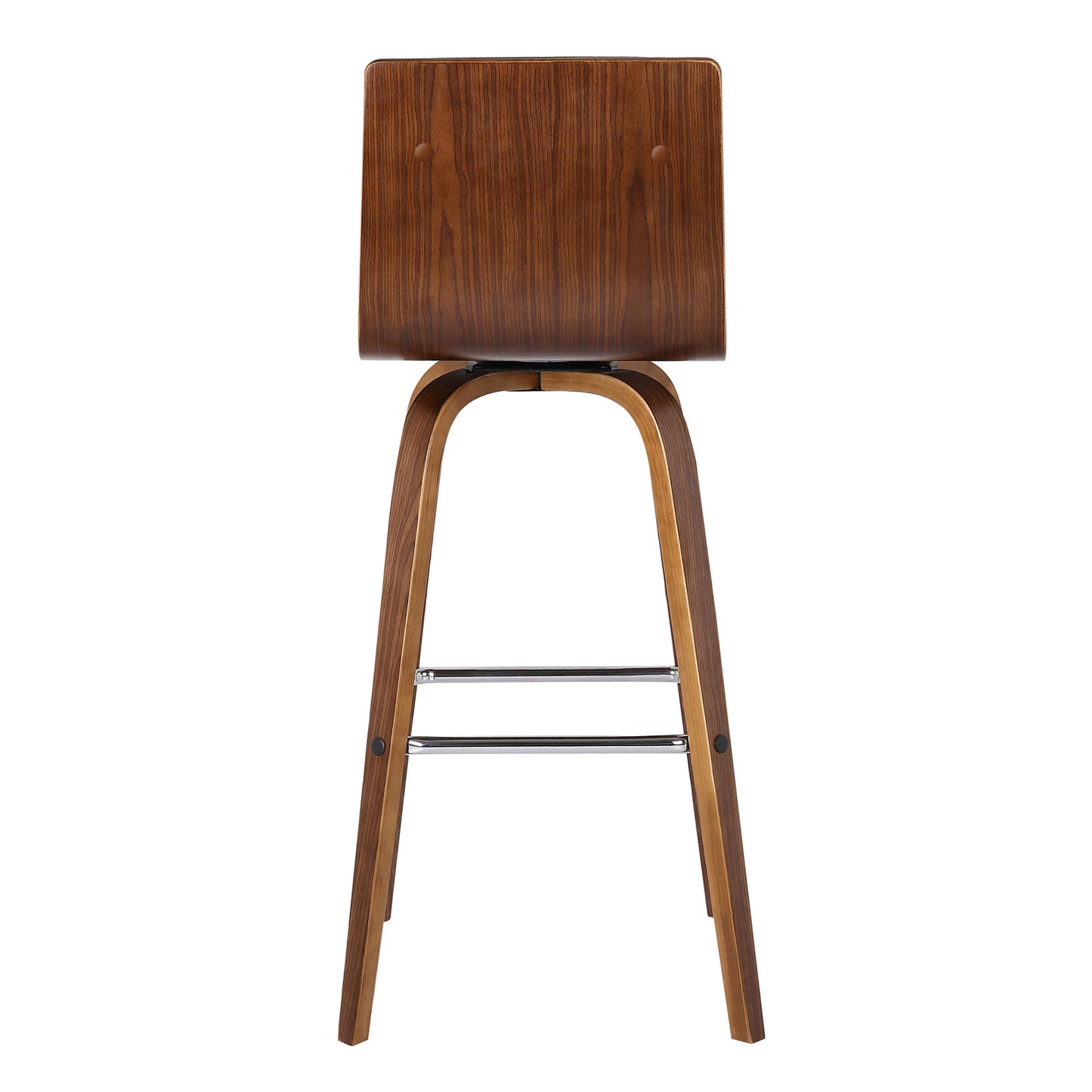 26" Brown Solid Wood Swivel Low Back Counter Height Bar Chair - Homeroots - Flyclothing LLC