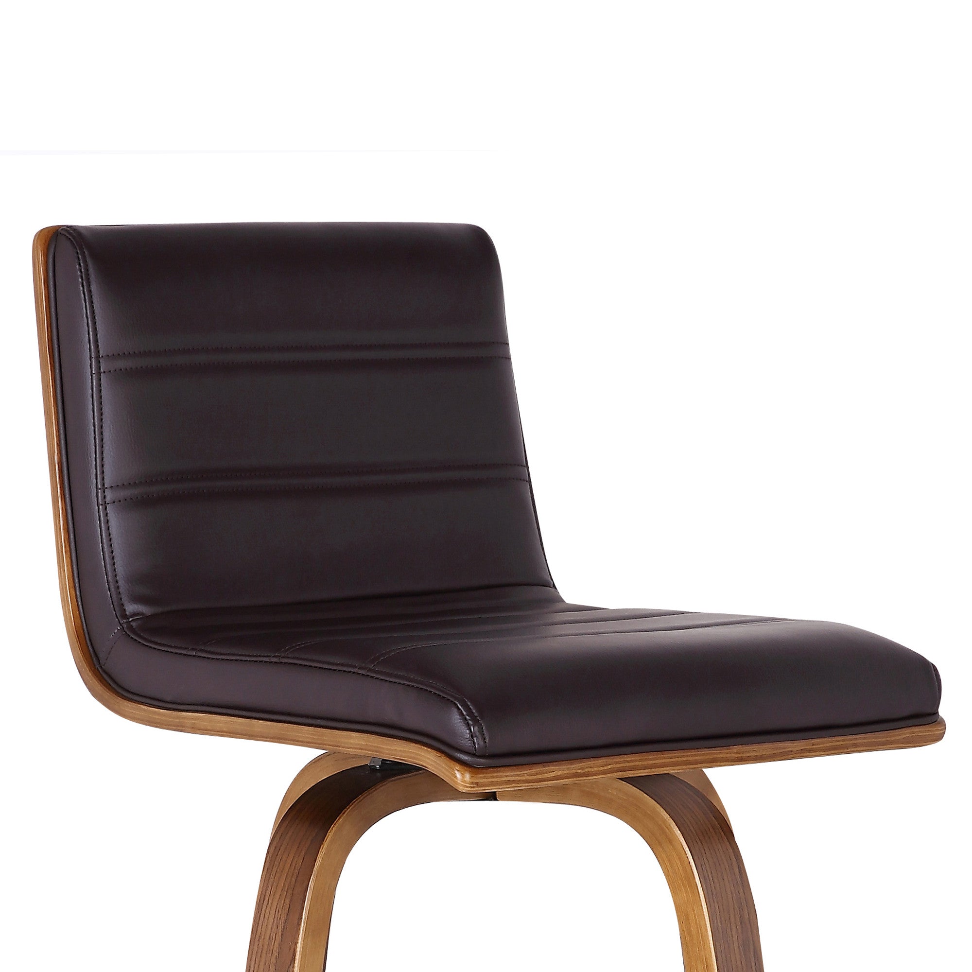26" Brown Solid Wood Swivel Low Back Counter Height Bar Chair - Homeroots - Flyclothing LLC