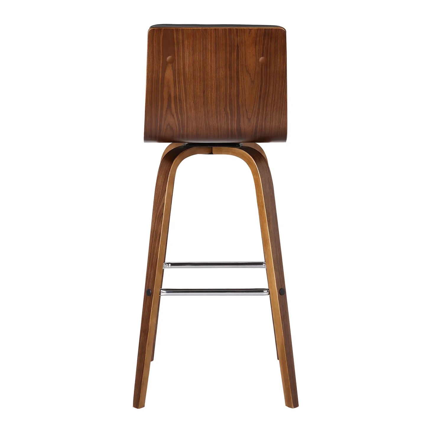 26" Gray And Brown Solid Wood Swivel Low Back Counter Height Bar Chair - Homeroots - Flyclothing LLC